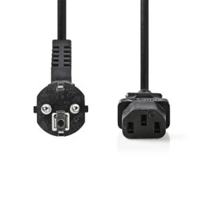 Nedis CEGP10000BK20 | 2 m Stroomkabel | Type F (CEE 7/7) Haaks naar IEC-320-C13 | Zwart | 10A | PVC