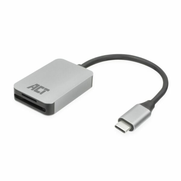 ACT AC7056 | Geheugenkaartlezer | USB 3.2 Gen 1 Type-C | SD/microSD | Grijs