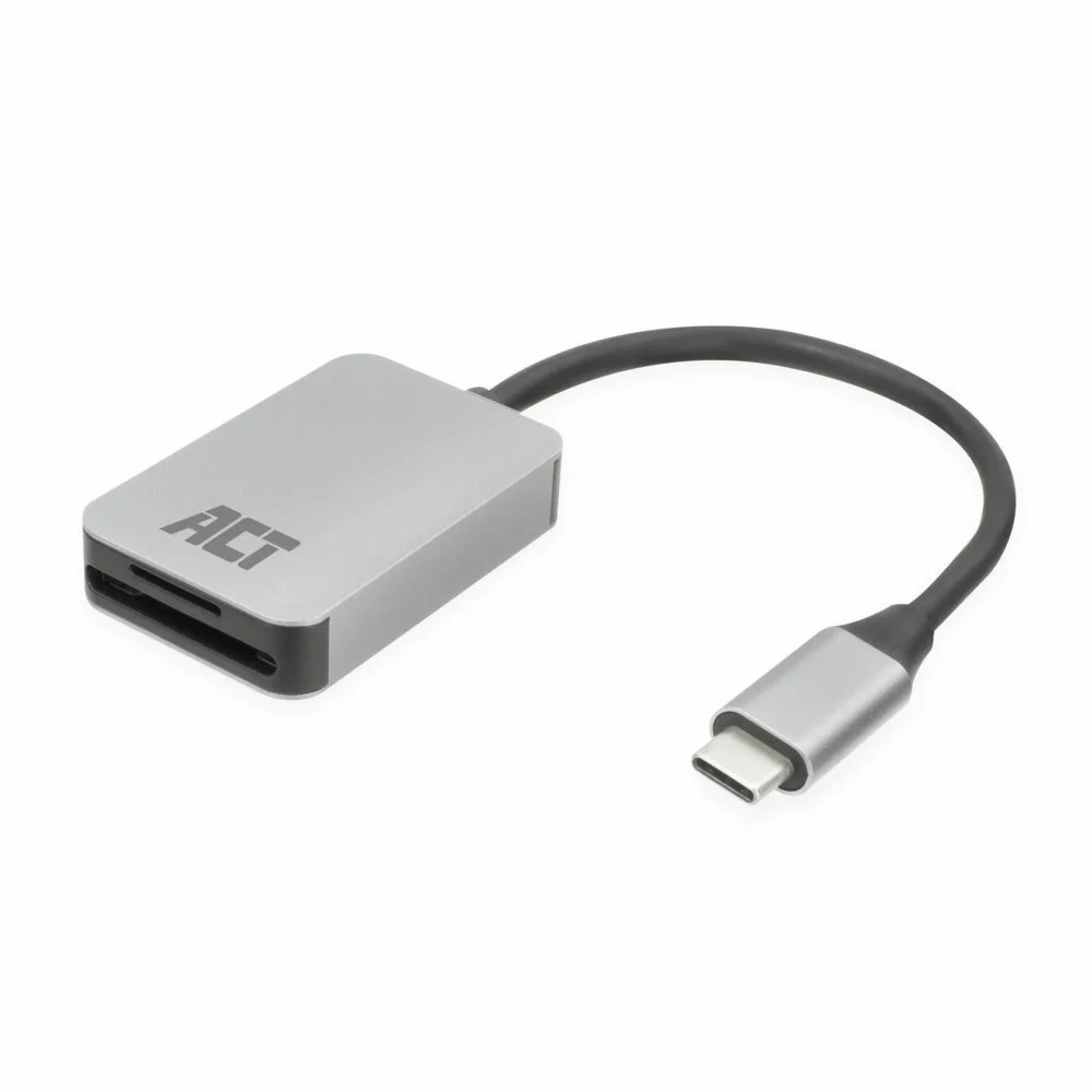 ACT AC7056 | Geheugenkaartlezer | USB 3.2 Gen 1 Type-C | SD/microSD | Grijs