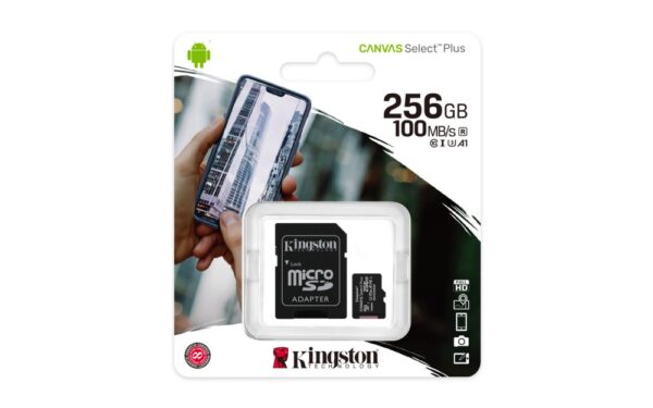 Kingston Canvas Select Plus | MicroSDXC | 256GB | Class 10 | UHS-I U1