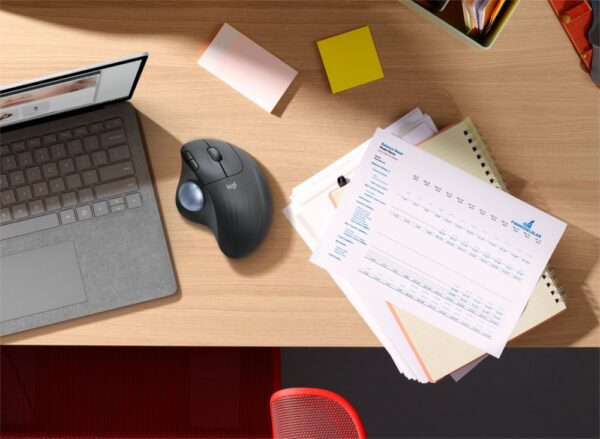 Logitech M575 Ergo Trackball for Business | Ergonomische Draadloze Muis | Rechtshandig | RF + Bluetooth | 2000 DPI | Grafiet