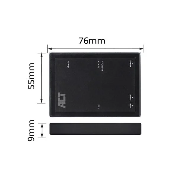 ACT AC6370 | USB 3.2 Gen1 Geheugenkaartlezer | Type-A | Zwart