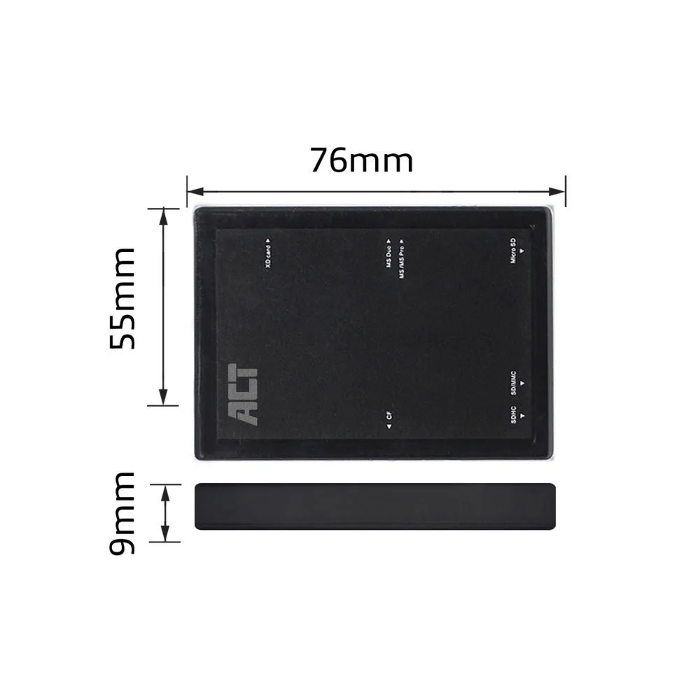 ACT AC6370 | USB 3.2 Gen1 Geheugenkaartlezer | Type-A | Zwart - Image 3