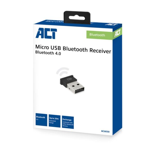 ACT AC6030 | Bluetooth USB-adapter | 3 Mbps | Zwart