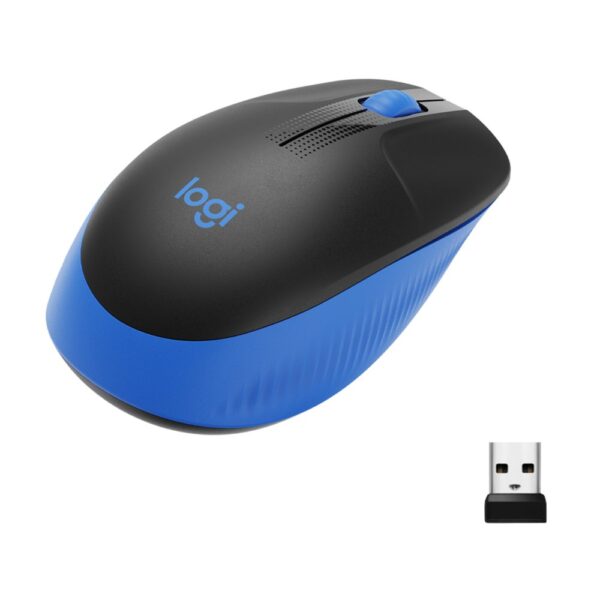 Logitech M190 | Draadloze Muis | Links- en Rechtshandig | RF | 1000 DPI | Zwart/Blauw