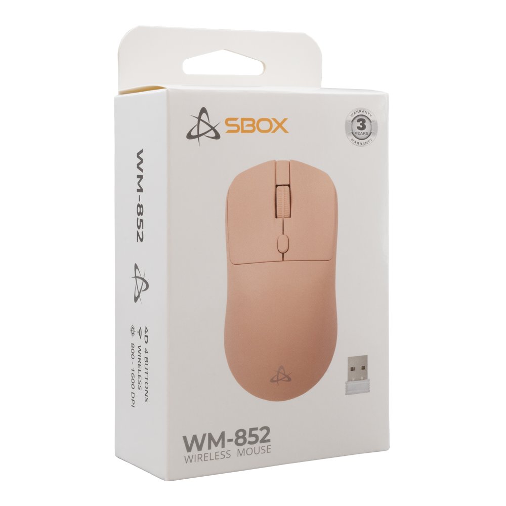 SBOX WM-852P Pink | Draadloze Muis | Links- en Rechtshandig | RF | 1600 DPI | Roze - Image 7