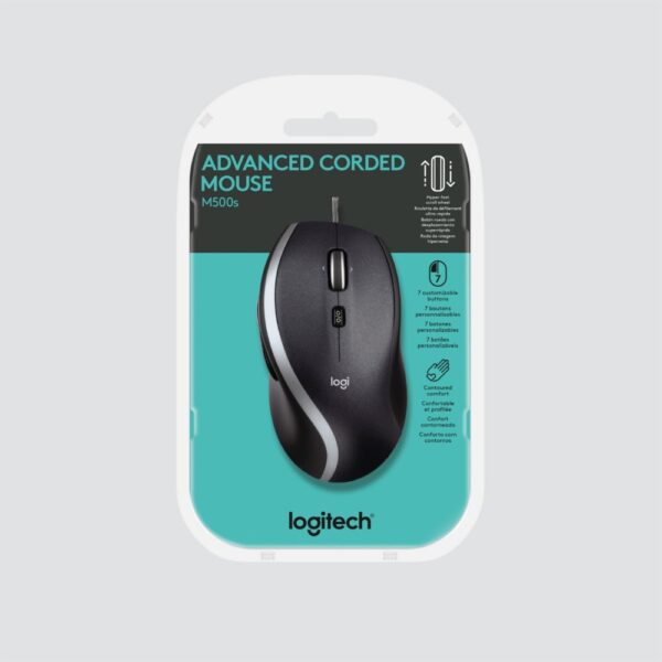 Logitech M500s Advanced | Bekabelde Muis | Rechtshandig | USB-A | 4000 DPI | Zwart/Zilver