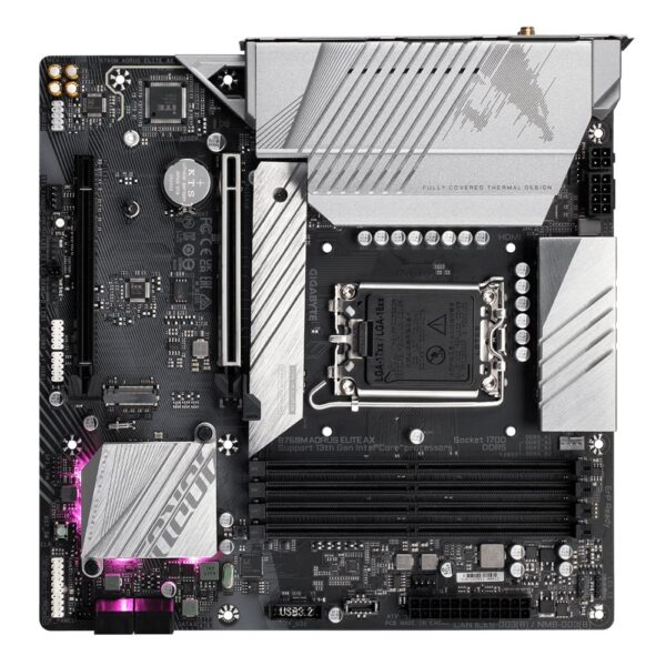 Gigabyte B760M AORUS ELITE AX | Socket LGA 1700 | Intel B760 | 4xDDR5 | Micro-ATX | Moederbord