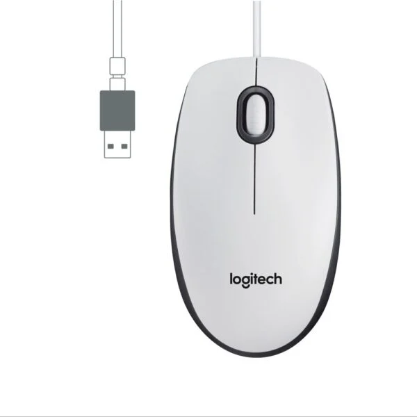Logitech M100 | Bekabelde Muis | Links- en Rechtshandig | USB-A | 1000 DPI | Wit
