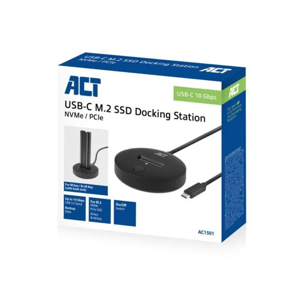 ACT AC1501 | M.2 NVMe/PCIe SSD Docking Station | USB-C 3.2 Gen2 (10 Gbps)