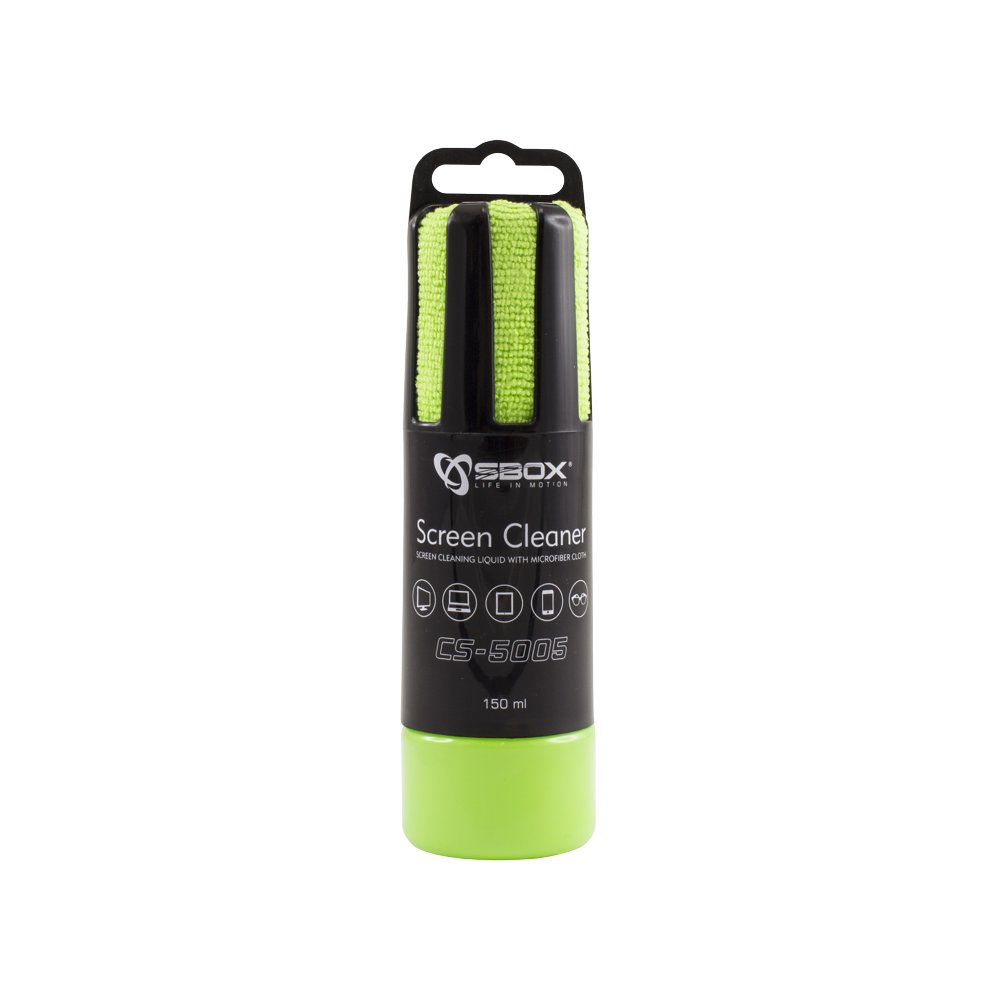 SBOX Schermreiniger CS-5005 | 150 ml | Met Microvezeldoekje | Groen