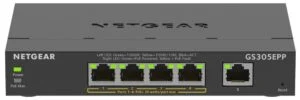 GS305EPP-100PES | 5-poorts Gigabit Smart Managed Plus PoE+ Switch | 120W PoE-vermogen | VLAN/QoS | Webbeheer