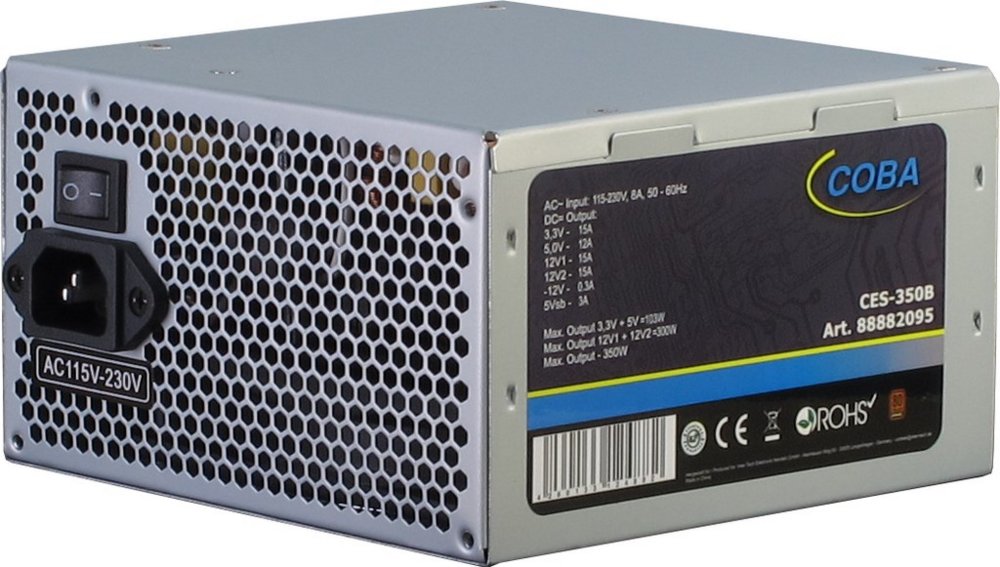 Inter-Tech Coba System | 350 Watt ATX PSU | Power Supply | Voeding