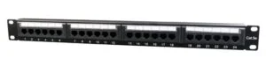 Gembird Patchpanel | 24-poorts Cat5e | Inclusief kabelorganizer | 19" Rackmount | Zwart