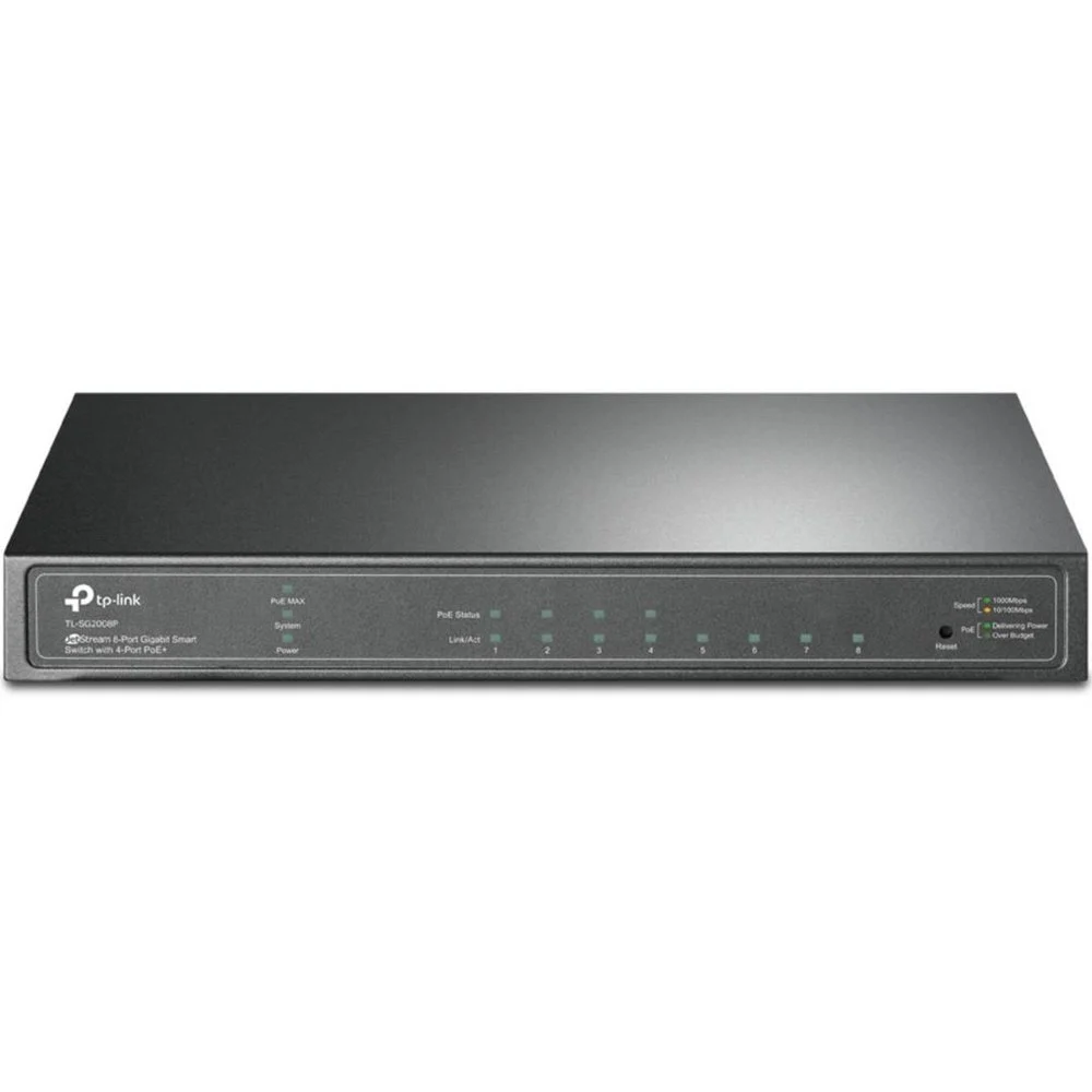 TP-Link TL-SG2008P | Managed Switch | 8 Poorten | Gigabit Ethernet (10/100/1000 Mbps) | 4x PoE