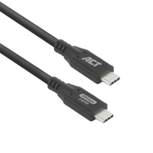 ACT | USB4 Kabel | 20Gbps | 240W | USB-C naar USB-C | 0,5m | Zwart