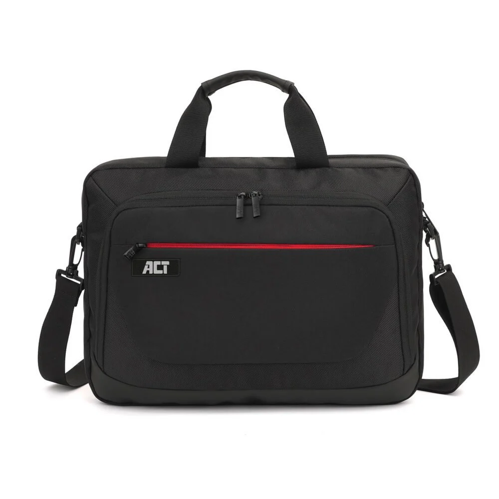 ACT Suburb 15.6" Laptop Schoudertas | Gemaakt van Gerecycled Plastic | Zwart