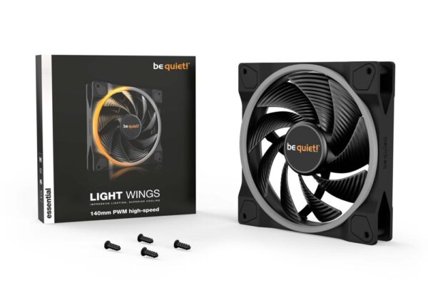 be quiet! Light Wings 140mm PWM High-Speed | Behuizingsventilator 14 cm | Zwart | 1 Stuk