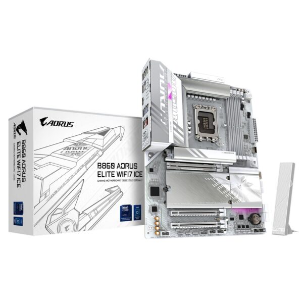 Gigabyte B860 AORUS ELITE WIFI7 ICE | Socket LGA 1851 (V1) | Intel B860 | 4xDDR5 | ATX | Moederbord