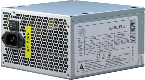 Inter-Tech SL-500 PLUS | 500 Watt ATX PSU | Power Supply | Voeding