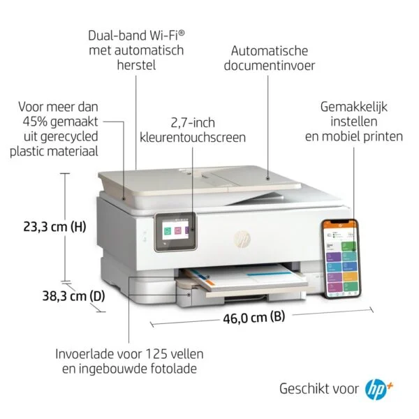HP Envy Inspire 7920e | All-in-One Inkjetprinter | 4800 x 1200 DPI | Wi-Fi | Kleur