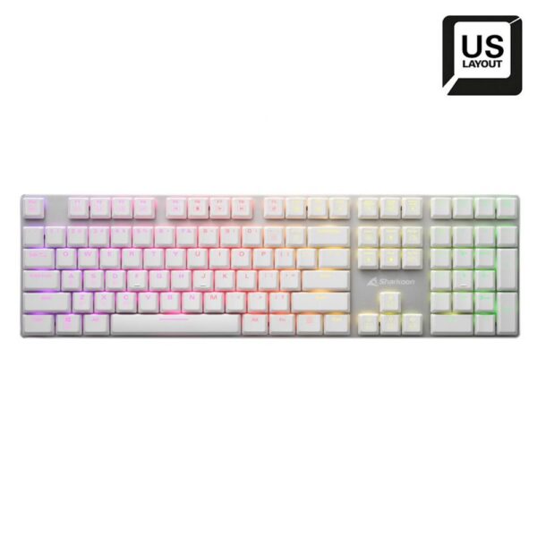Sharkoon PureWriter RGB Wit | Bedraad Toetsenbord | QWERTY US