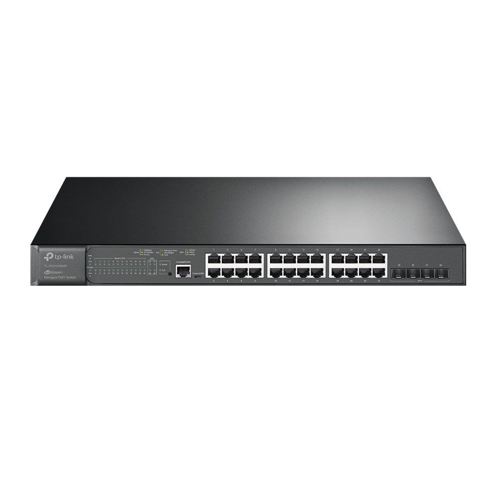 TP-Link TL-SG3428XMP | JetStream Managed L2+ Switch | 28 Poorten | Gigabit Ethernet (10/100/1000 Mbps) | 24x PoE+ (384W) | 4x 10G SFP+ | Omada SDN