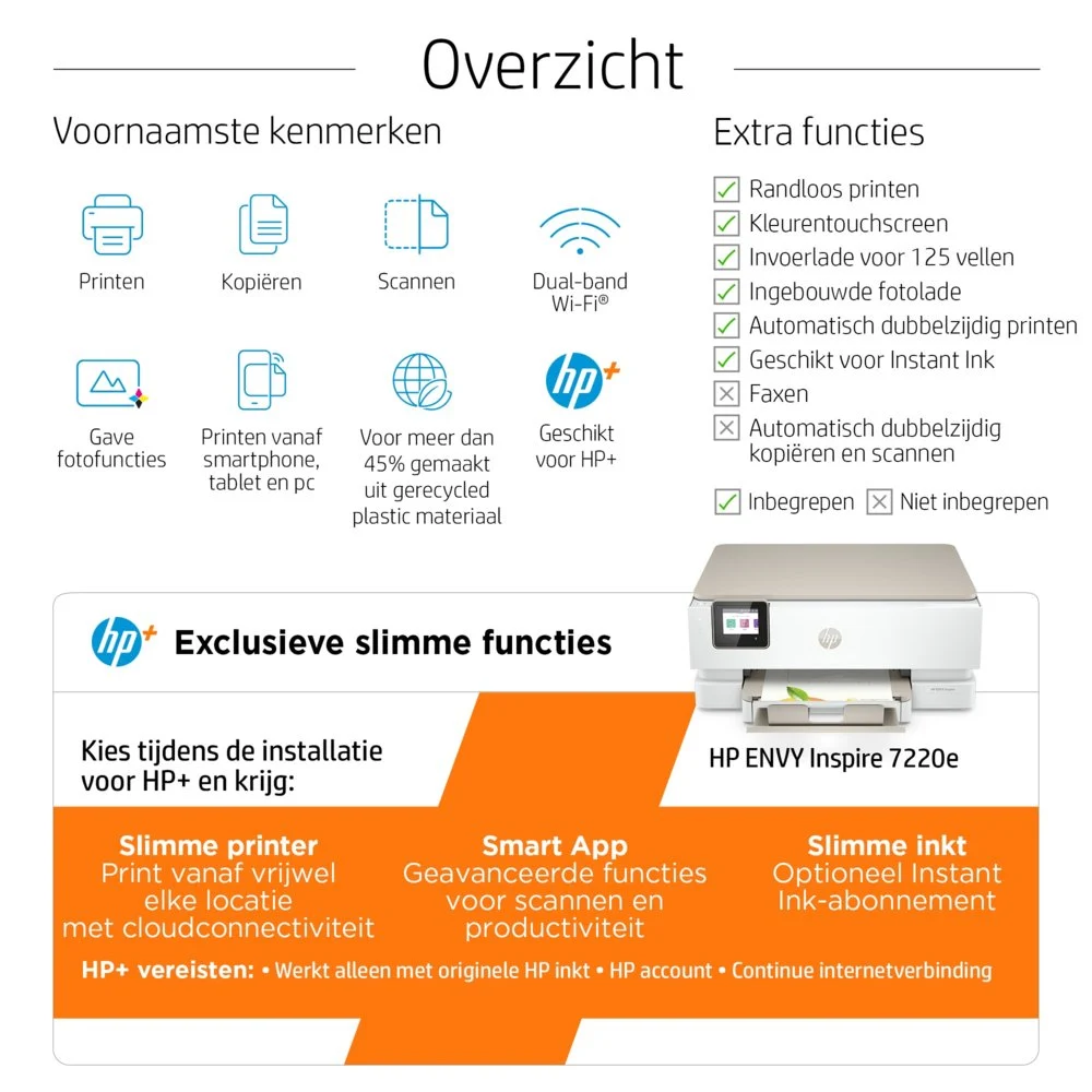 HP Inspire 7220e | All-in-One Inkjetprinter | 4800 x 1200 DPI | Wi-Fi | Kleur - Image 17