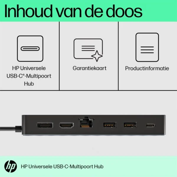 HP Universal Multiport Hub | USB-C | Zwart