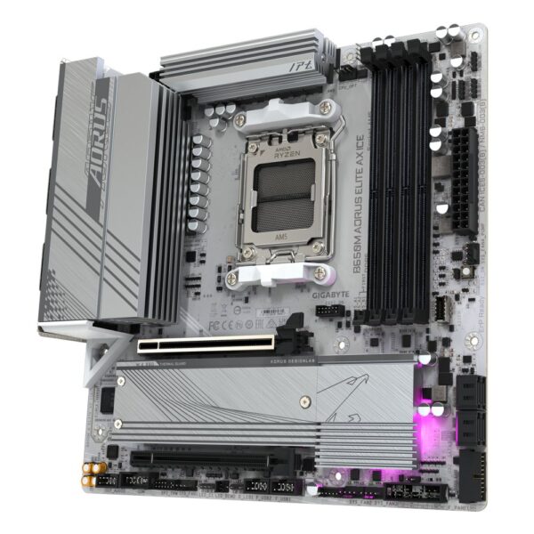 Gigabyte B650M AORUS ELITE AX ICE | Socket AM5 | AMD B650 | 4xDDR5 | Micro ATX | Moederbord