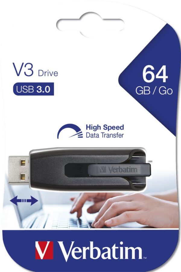 Verbatim Store n' Go V3 | 64GB USB-A 3.2 Flash Drive | Zwart