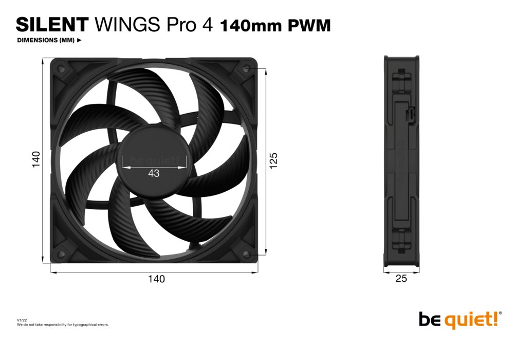 be quiet! Silent Wings Pro 4 | 140mm PWM Case Fan | Zwart - Image 7