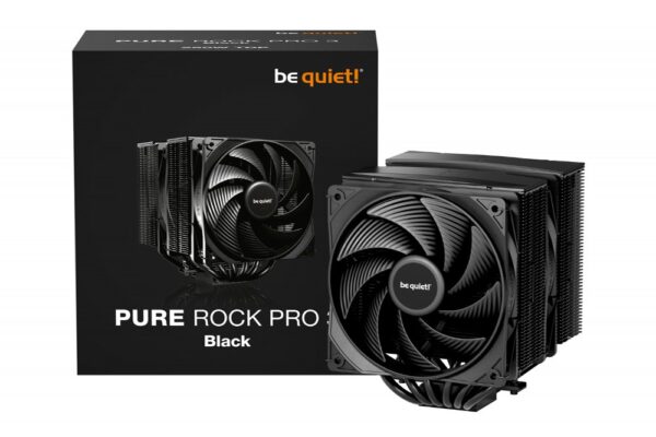 be quiet! Pure Rock Pro 3 Black | 250W TDP | 155mm Hoogte | 120mm Fans | CPU Luchtkoeler