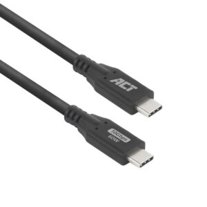 ACT | USB 3.0 Kabel | 10Gbps | 60W | USB-C naar USB-C | 0,5m | Zwart