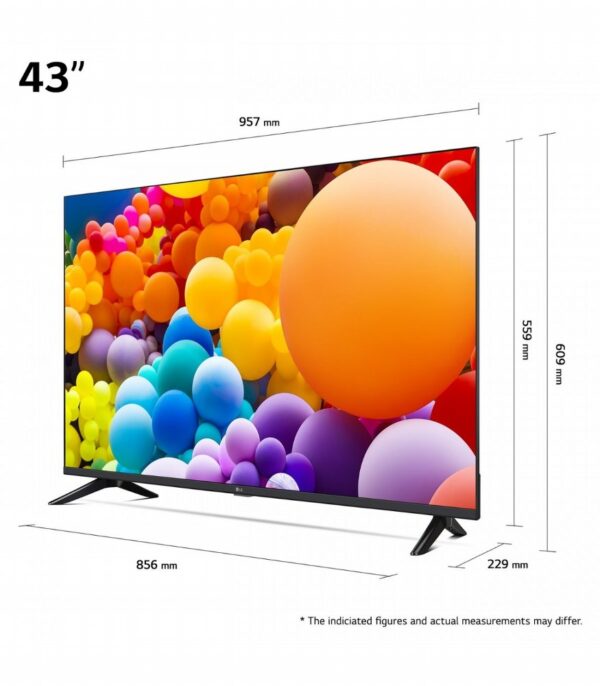 LG 43UT73003LA 43" | Ultra HD 4K LED Smart TV | WebOS + Wifi | HDR10 & FILMMAKER Mode | Slim Design + AI Sound | 60Hz
