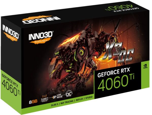 Inno3D GeForce RTX 4060 Ti X3 OC | 8GB GDDR6 VRAM | Videokaart | GPU | Nvidia