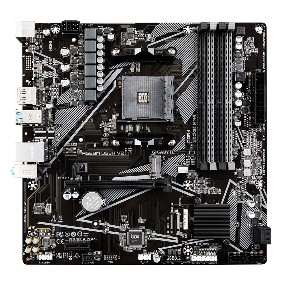 Gigabyte A520M DS3H V2 | Socket AM4 | AMD A520 | 4xDDR4 | Micro ATX | Moederbord - Image 3