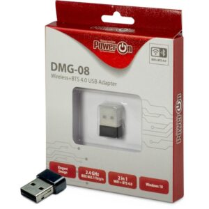 Inter-Tech DMG-08 | Wi-Fi 4 & Bluetooth 4.0 USB Adapter | 150 Mbps | 2,4 GHz | USB 2.0 | Zwart