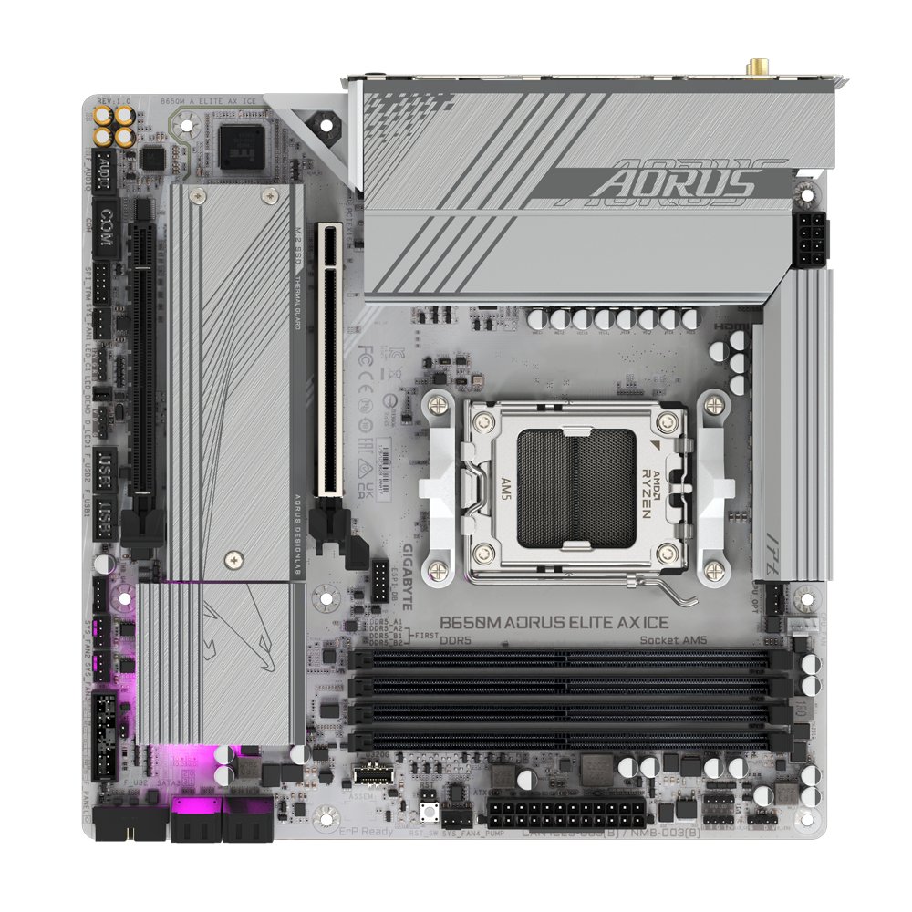 Gigabyte B650M AORUS ELITE AX ICE | Socket AM5 | AMD B650 | 4xDDR5 | Micro ATX | Moederbord - Image 6