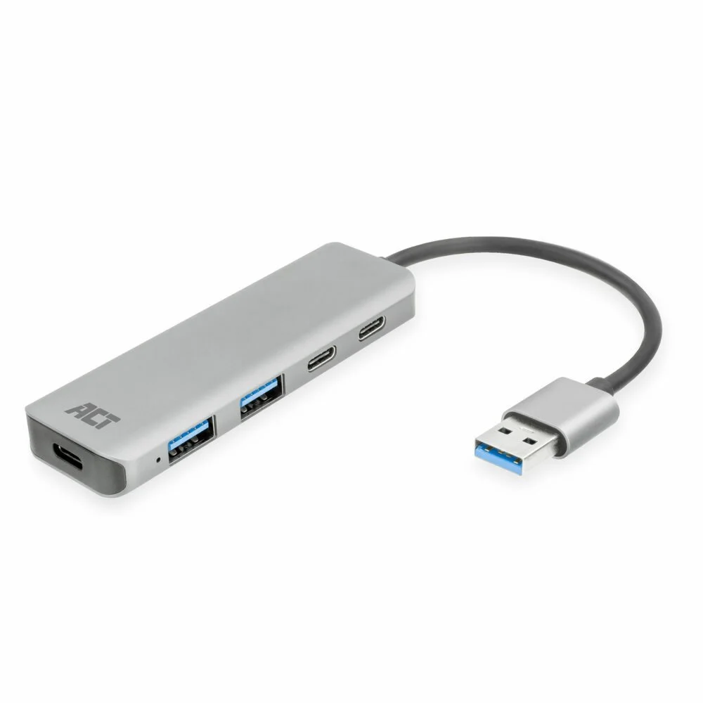 ACT AC6125 | USB 3.2 Gen 1 (3.1 Gen 1) Type-A Interface Hub | 5000 Mbit/s | Grijs