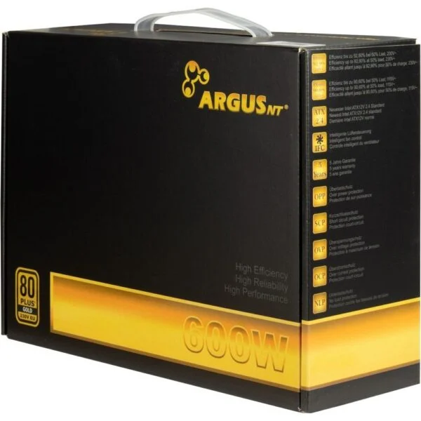 Inter-Tech Argus GPS-600 | 600 Watt Gold ATX PSU | Power Supply | Voeding