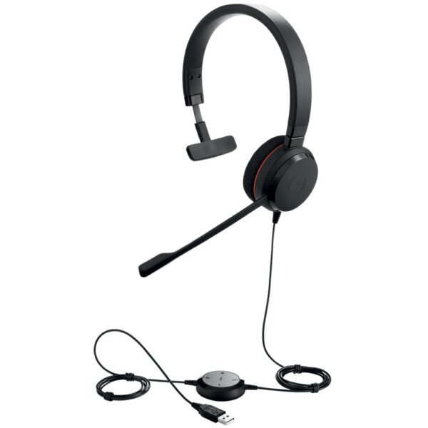 Jabra Evolve 20 UC | Bedrade On-ear Mono Headset | USB-A | Zwart