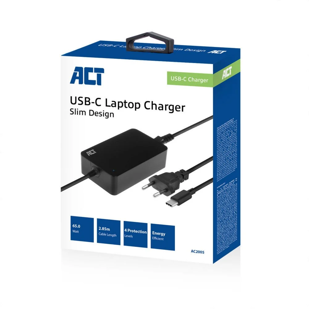 ACT AC2005 | Universele USB-C Notebook Lader | 65 Watt PDP | 2,75 Meter - Image 6