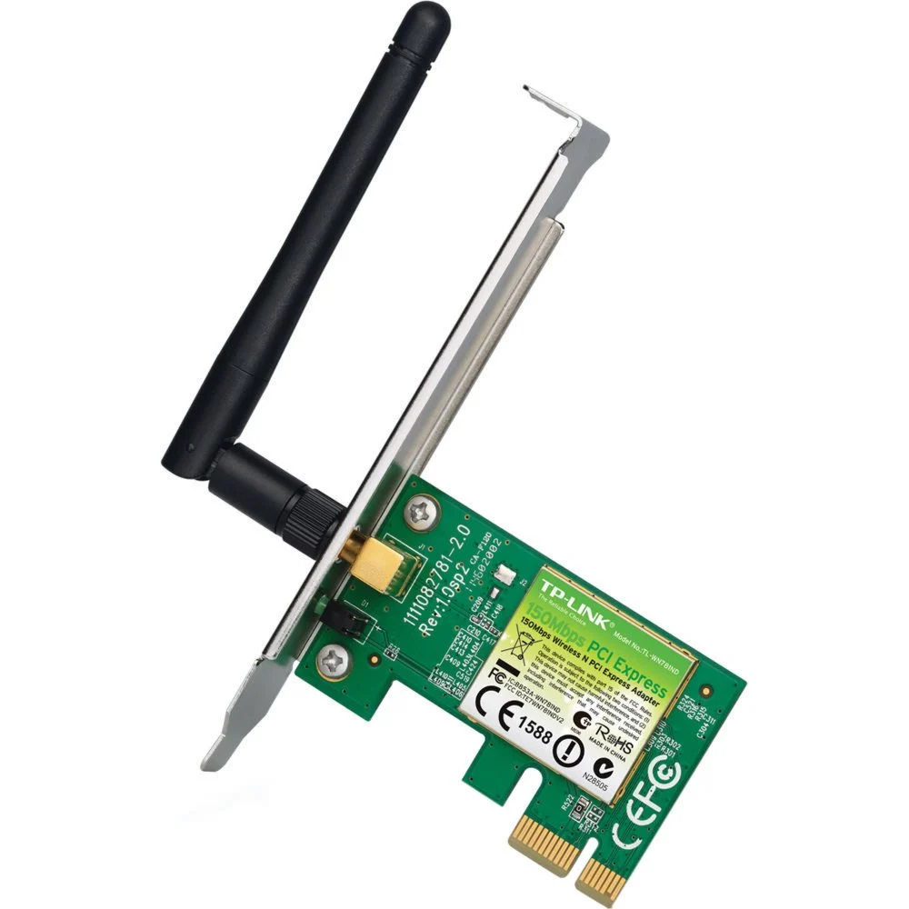 TP-LINK TL-WN781ND | Wi-Fi 4 PCI Express Adapter | Intern WLAN | 150 Mbps | Zwart