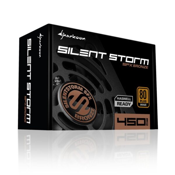 Sharkoon SilentStorm SFX Bronze | 450 Watt Bronze ATX PSU | Power Supply | Voeding