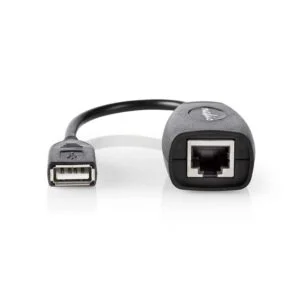 Nedis USB-A Ethernet | 0,2 m | Zwart