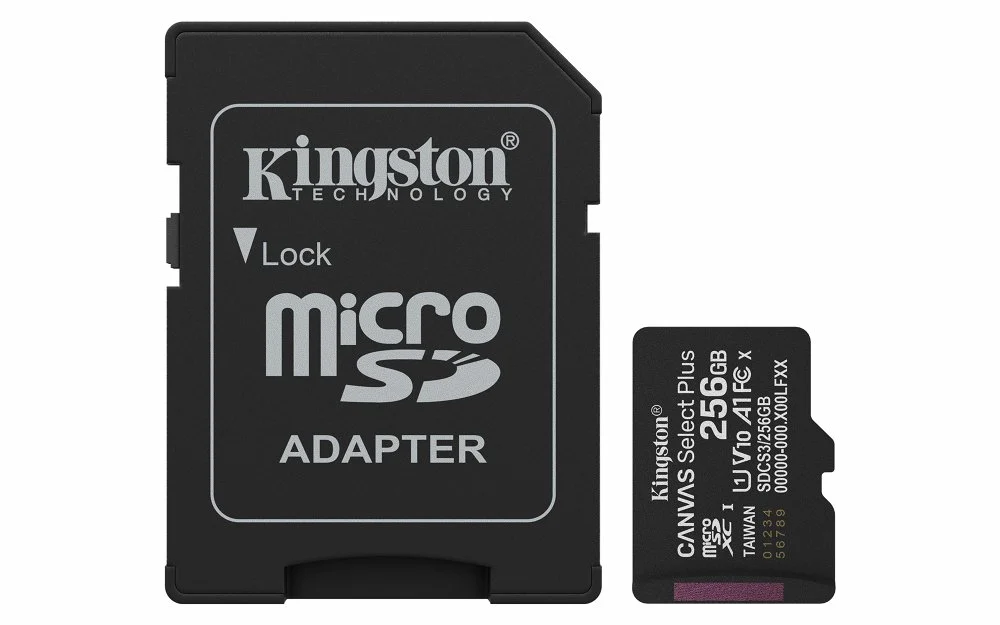 Kingston Technology microSDXC 256GB | Canvas Select Plus Gen3 | 150MB/s | A1 | + Adapter