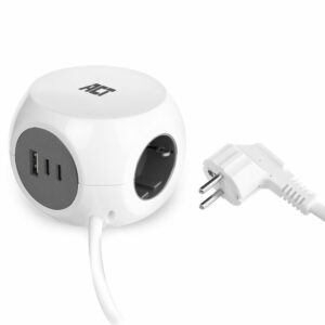 ACT Stekkerdoos Kubus | 3 Stopcontacten | USB-A & USB-C | 30W | 1,5 m | Wit