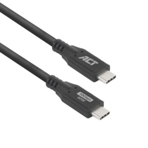 ACT | USB 3.0 Kabel | 10Gbps | 60W | USB-C naar USB-C | 2m | Zwart