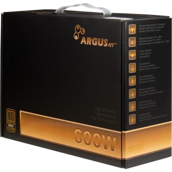 Inter-Tech Argus BPS | 600 Watt ATX PSU | Niet modulair | Power Supply | Voeding